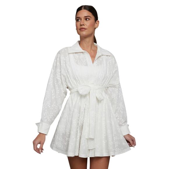 Norma Kamali Dresses & Skirts - NEW NORMA KAMALI Women's Large Super Oversized Shirt Babydoll Mini Dress White